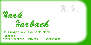 mark harbach business card